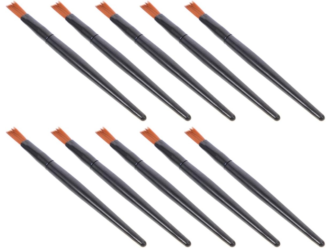 Conjunto de 100 mini batons com fibras sintéticas e cabos de alumínio marrom.