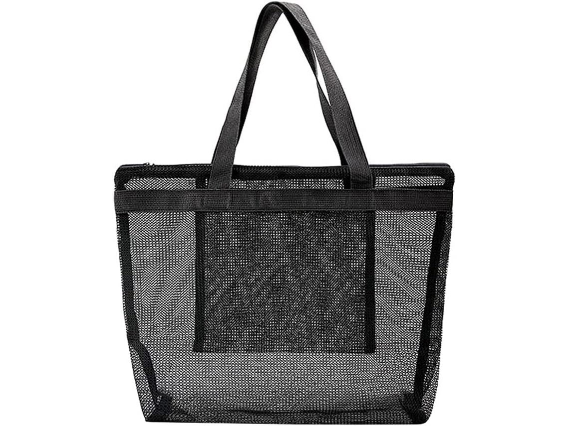 Bolsa de Praia Grande, Feita Nylon, Dobrável, Preta, Resistente Ao Desgaste, Moderna e Versátil para CHABERLU