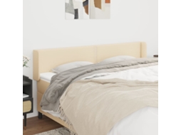 Vidaxl Cabeceira De Cama C/ Abas Tecido 183x16x78/88 Cm Creme