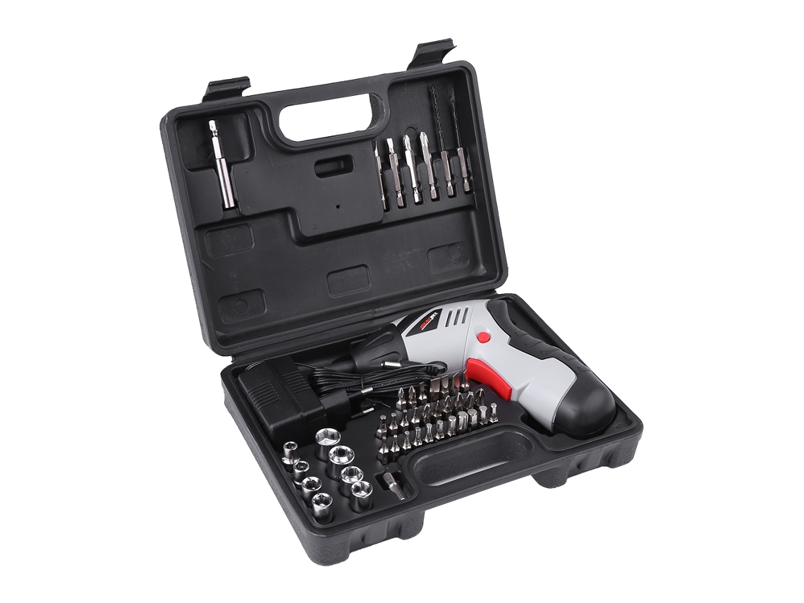 Kit De Parafusadeira Elétrica Sem Fio Recarregável 4.8v Com Bits E Carregador 45 Peças