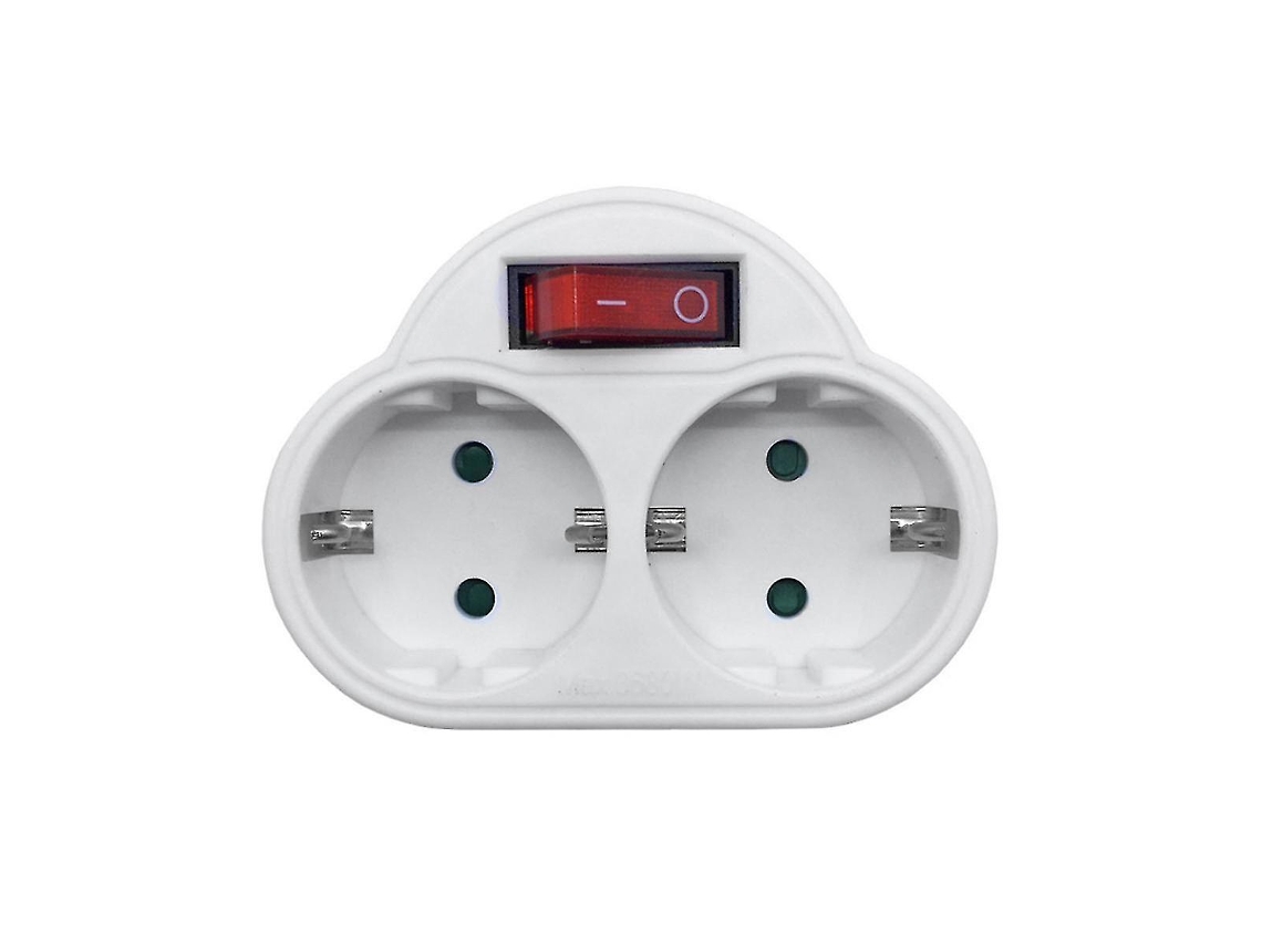 Adaptador De Tomada Dupla Padrão Europeu 250v 16a Com Interruptor