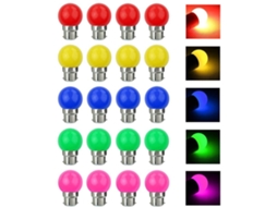 2026 20 Lâmpadas Led B22 3w Equivalente 30w 240lm Lâmpadas de Luz Multicolor para Casa Bar Festa