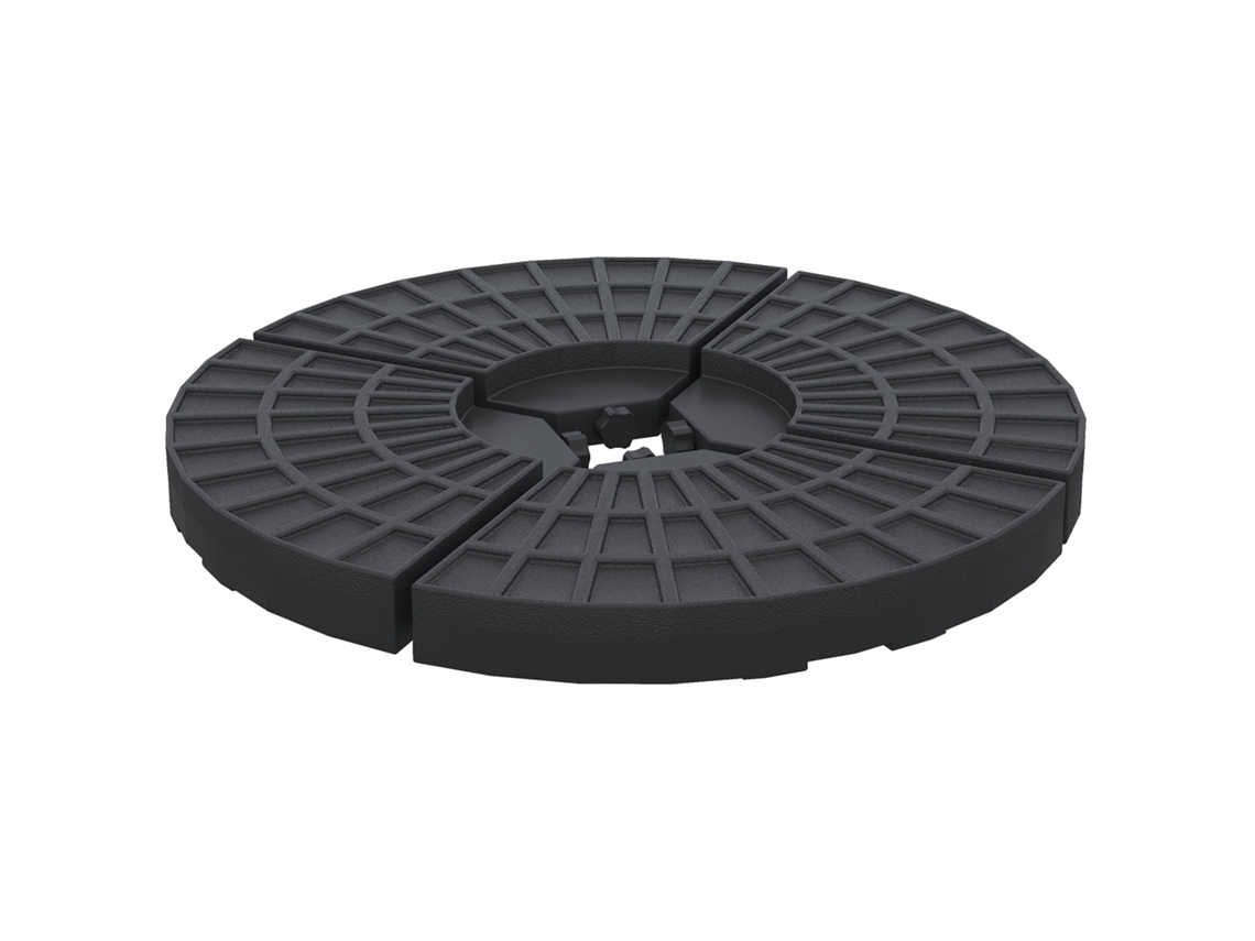 Base para Guarda sol 4 Peças Recarregável com Água 52l, areia 60kg ou Misto 70kg, cruzada BTFORUS
