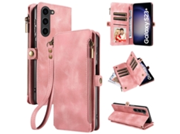 Capa Flip De Couro Com Zíper, Compatível Com Samsung.rosa-m31s