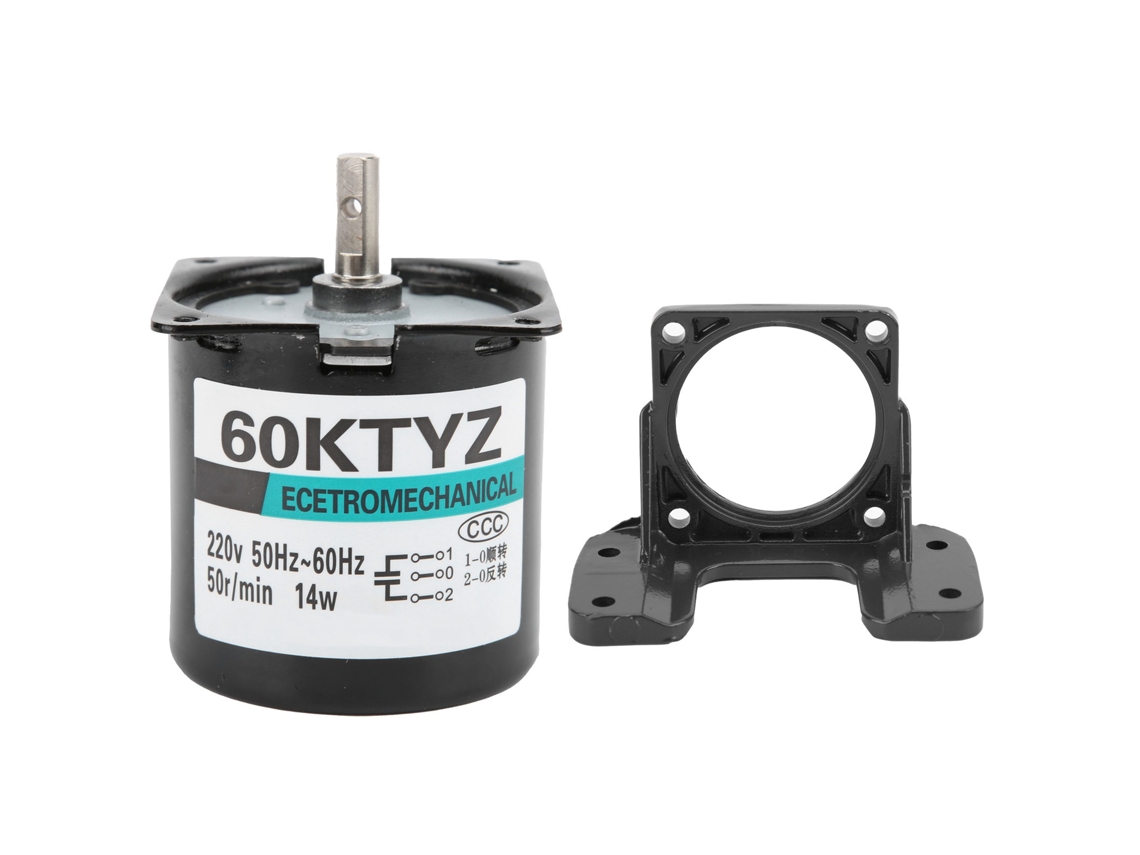 Motor Síncrono Ac 14w 50rpm 220v Iman Permanente Alta Torção Eixo Central Bracket Xd60ktyz