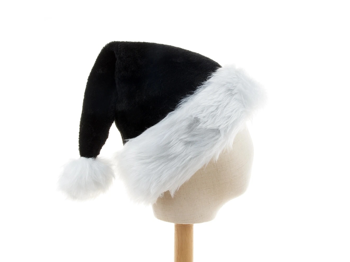 //chapéu De Natal De Pelúcia Preto//
