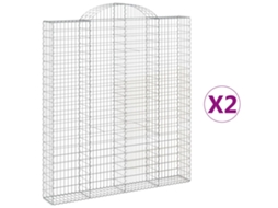 Gabion Basket, Gabion Baskets Vidaxl Prateado Ferro (200 X 30 X 220/240 Cm)