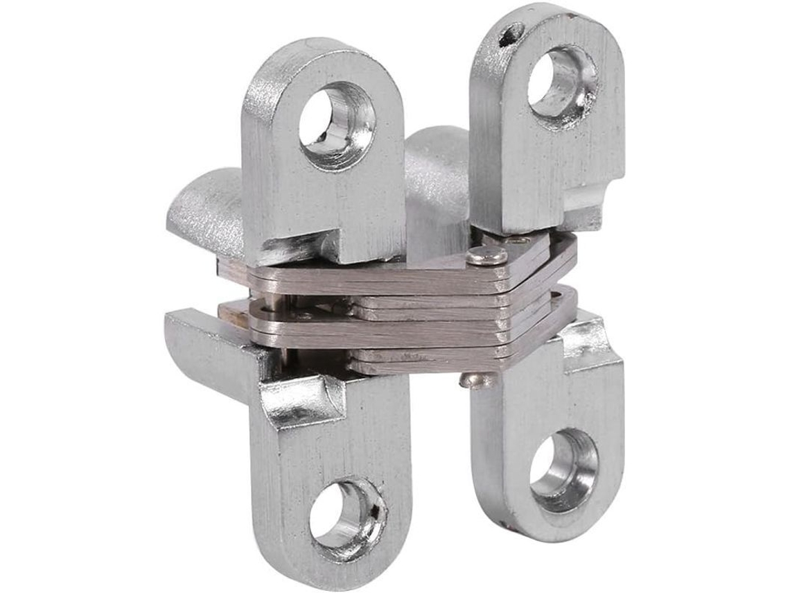 2 Dobradiças Ocultas em Liga de Zinco para Portas Sanfonadas, 43,7 mm, Resistentes à Corrosão, 10 kg, 180°