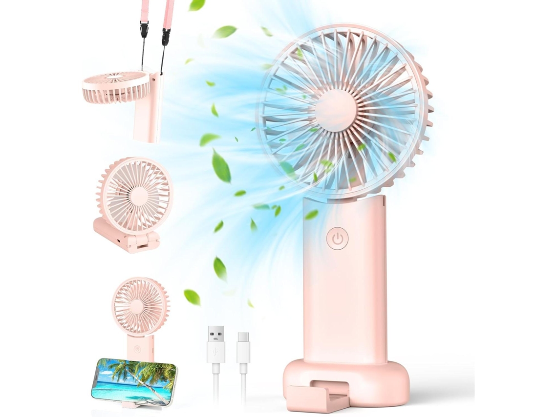 Ventilador Portátil MDUG, recarregável, bateria tipo C, 4000 mAh, 4 velocidades, spray