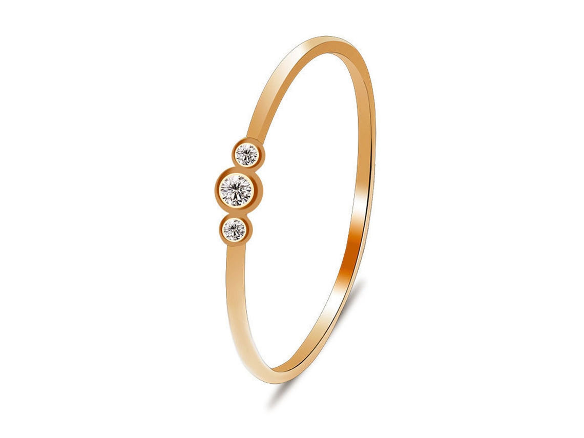 Anel De Cobre Com Zircônia Decoração Moda Simples