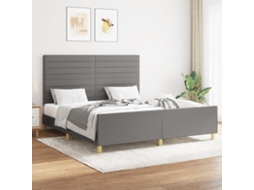 Vidaxl Estrutura de Cama Sem Colchão 160x200 Cm Tecido Cinzento escuro