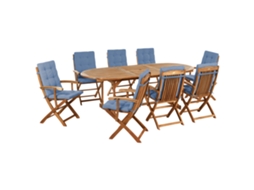 Conjunto De Comedor Exterior Con Sillas Beliani Maui Premium De Madera De Acacia Marrón 220x100x74