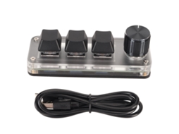 Teclado Programável Mini Usb Com 3 Teclas E Botão Rotativo