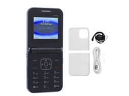 Mali telefone Flip Desbloqueado Botões Grandes Dual Sim Standby Veloz Vibração Fm 2.4 Polegadas Tocha para Idosos Azul