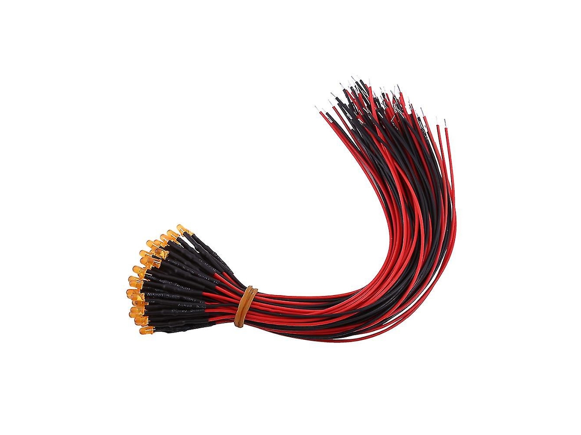 50 Peças De Diodos Led Difusos Dc12v Pré Cabeados, Lâmpadas Multicoloridas De 3 Mm Laranja Aquaforge (2)