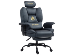 Cadeira Gaming Symino, Camurça Sintética Stofos, Cadeira de Mesa Estilo Sofá Com Apoio para os Pés, Altura Ajustável, Cinzento