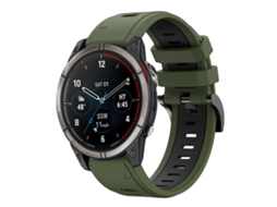 Bracelete para Garmin Quatix 7 Pro Silicone Esportivo Duas Cores Verde Exército + Preto XIAOMOYU (22mm)