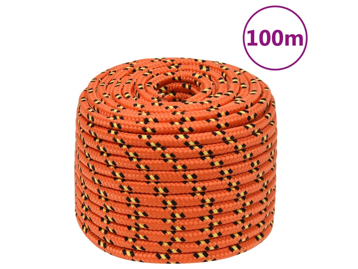 Vidaxl Corda De Barco 12 Mm 100 M Polipropileno Laranja