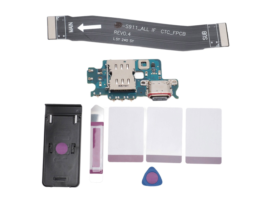 Aetheria dock Conector Porta de Carregamento Usb C para Galaxy S23 Sm‑s911f Sm‑s911b com Kit de Reparo