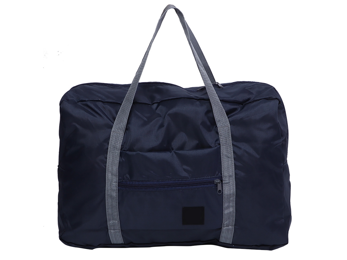 Mala de viagem duffle plegável à prova d'água com grande capacidade para armazenamento azul marinho S/MARCA