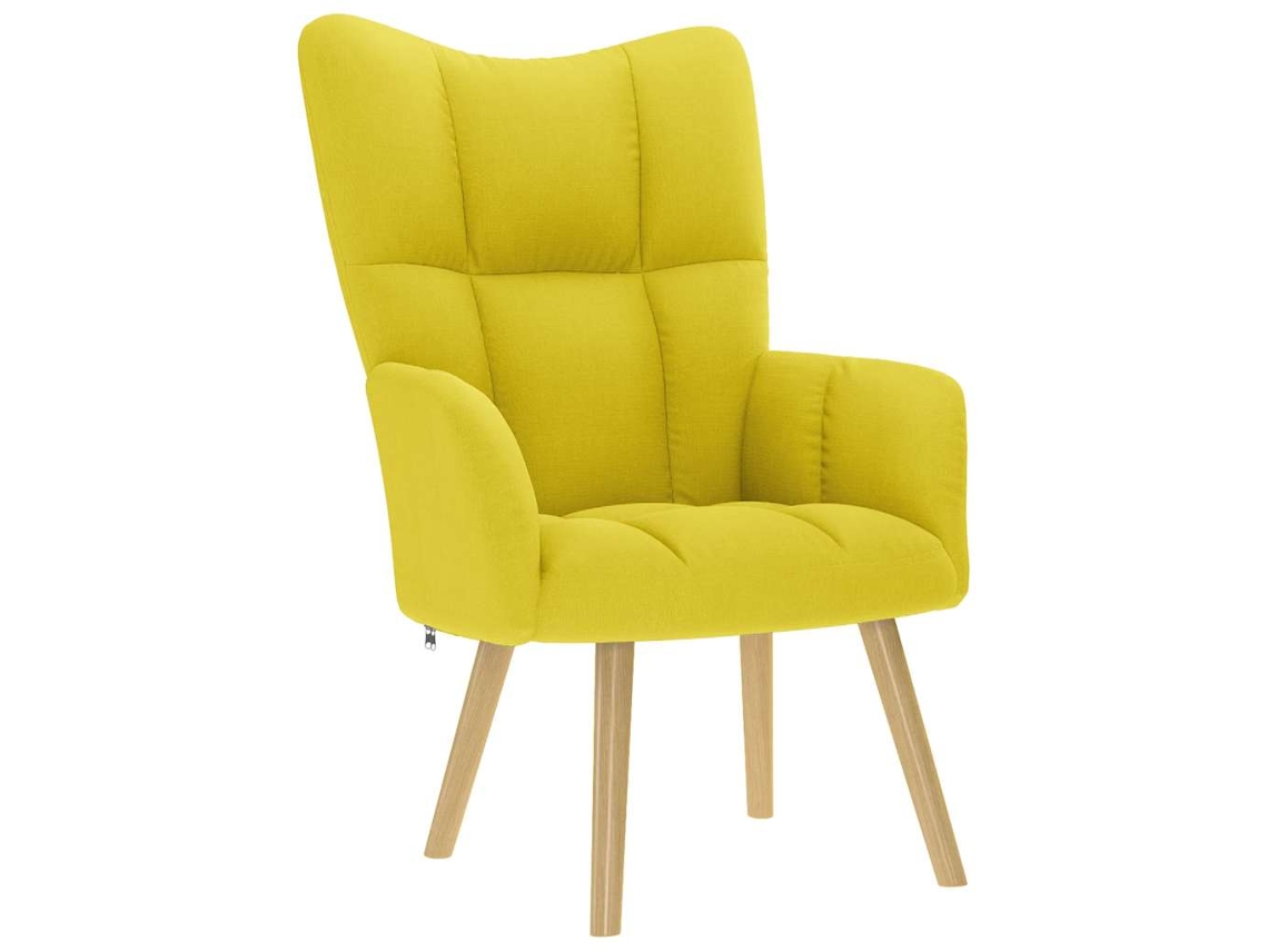 Vidaxl Cadeira De Descanso Tecido Amarelo Claro