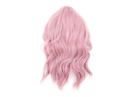 Peluca Sintética De Onda Rizada Corta Bob Corto Pastel Rosa Para Mujeres