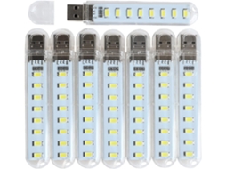 Lâmpada Usb, Luz Noturna de Tomada, Pequena Haste de Luz Led com 8 Leds para Alimentação/energia Portátil (branca) BRILVIBERA (unidades em um Pacote)
