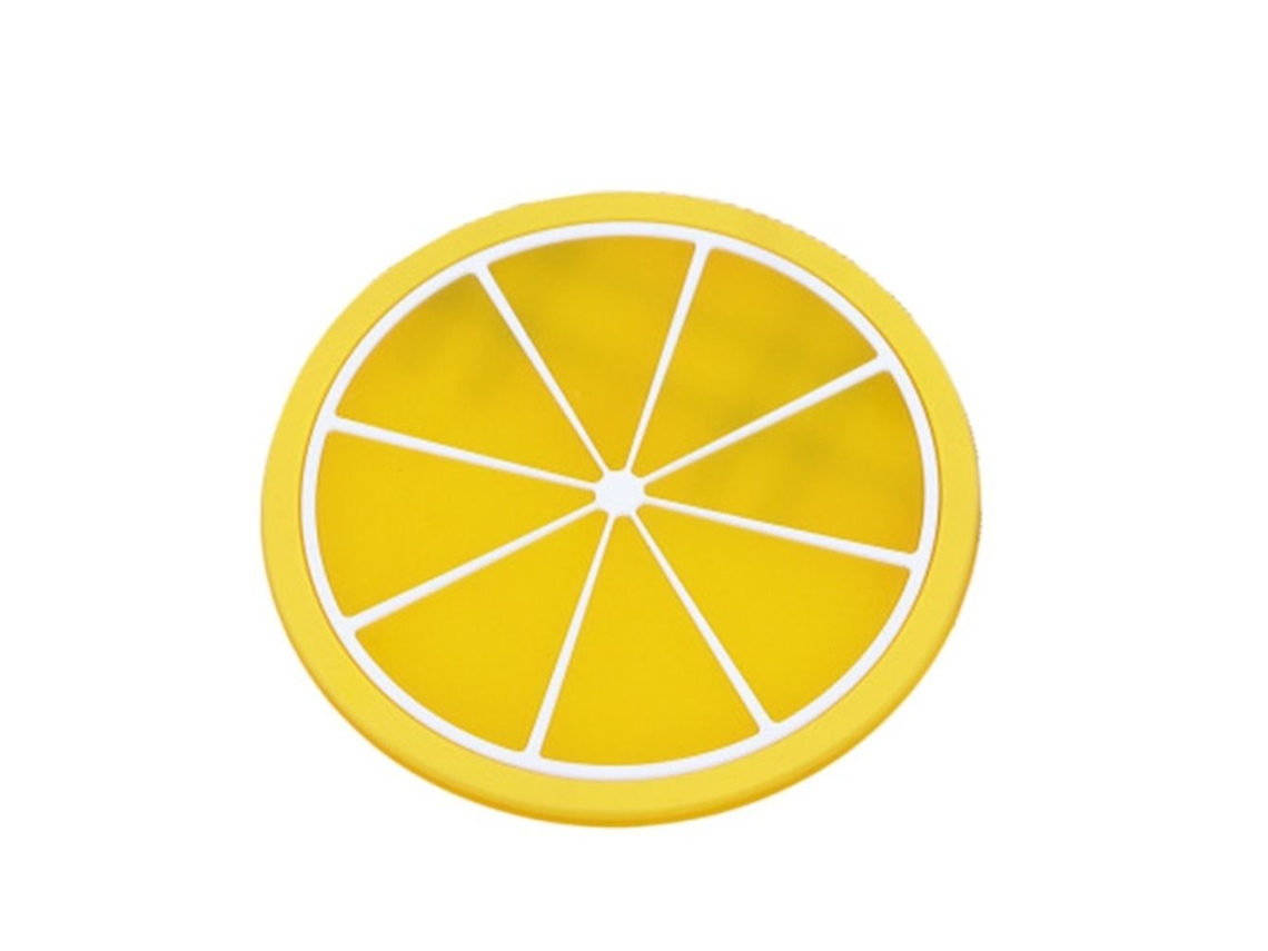 Porta Copos Antiderrapantes De Silicone Para Frutas E Escritório Amarelo Limão SUNNY SPACES