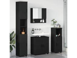 Vidaxl Conjunto De Móveis Para Banheiro 4 Unid. Preto 61 X 35 X 64 Cm