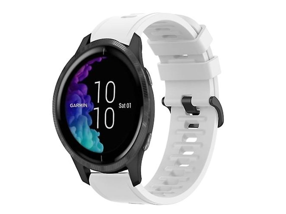 Pulseira Garmin Venu De 20 Mm, Cor Sólida, Silicone Macio, Branco, Chennls, Acabamento Moderno