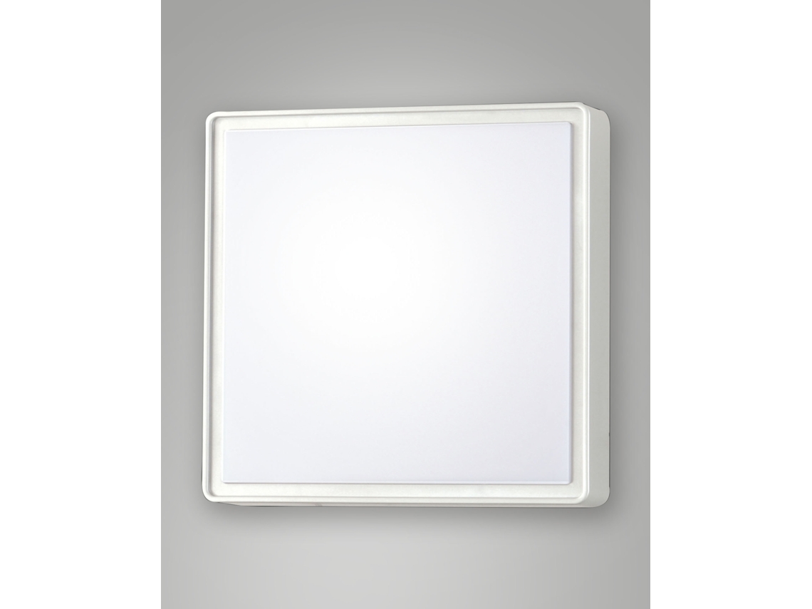 Oban Plafonier Quadrado Ip65 Em Policarbonato Branco Para Exterior E Interior, Casquilho E27 2x30w Máx, Elevada Proteção, Código 3225-65-102