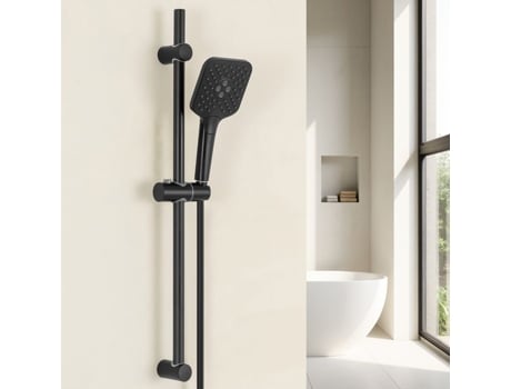 Barra de chuveiro preta com 3 modos de chuveiro de mão sem misturador, chuveiro flexível de 150 cm para banheira e banheiro Lonheo Max