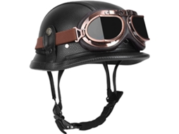 Capacete de motocicleta estilo alemão, capacete para scooter com sistema de liberação rápida, proteção para a cabeça.