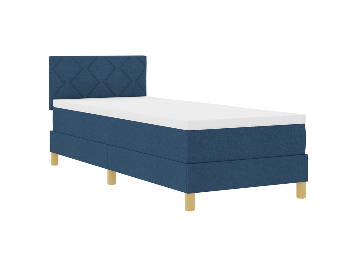 Conjunto 1 Cama Box Vidaxl Azul Tecido (80 X 200 Cm)