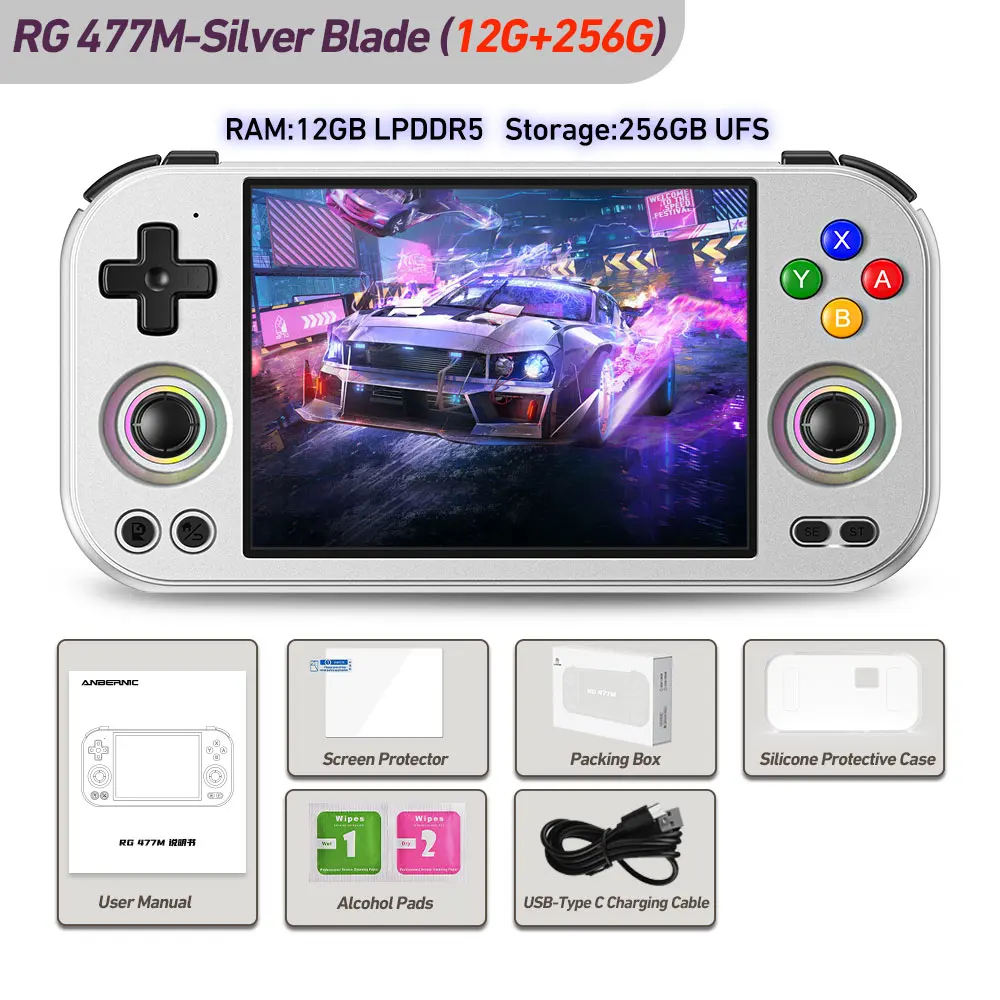 Consola de Jogos MDUG com 256 Gb, em Bolsa, com suporte a jogos de 8 mil, Wi-Fi, IPS 4,7"