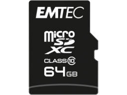 Cartão de Memória EMTEC Micro SDHC ECMSDM64GXC10CG