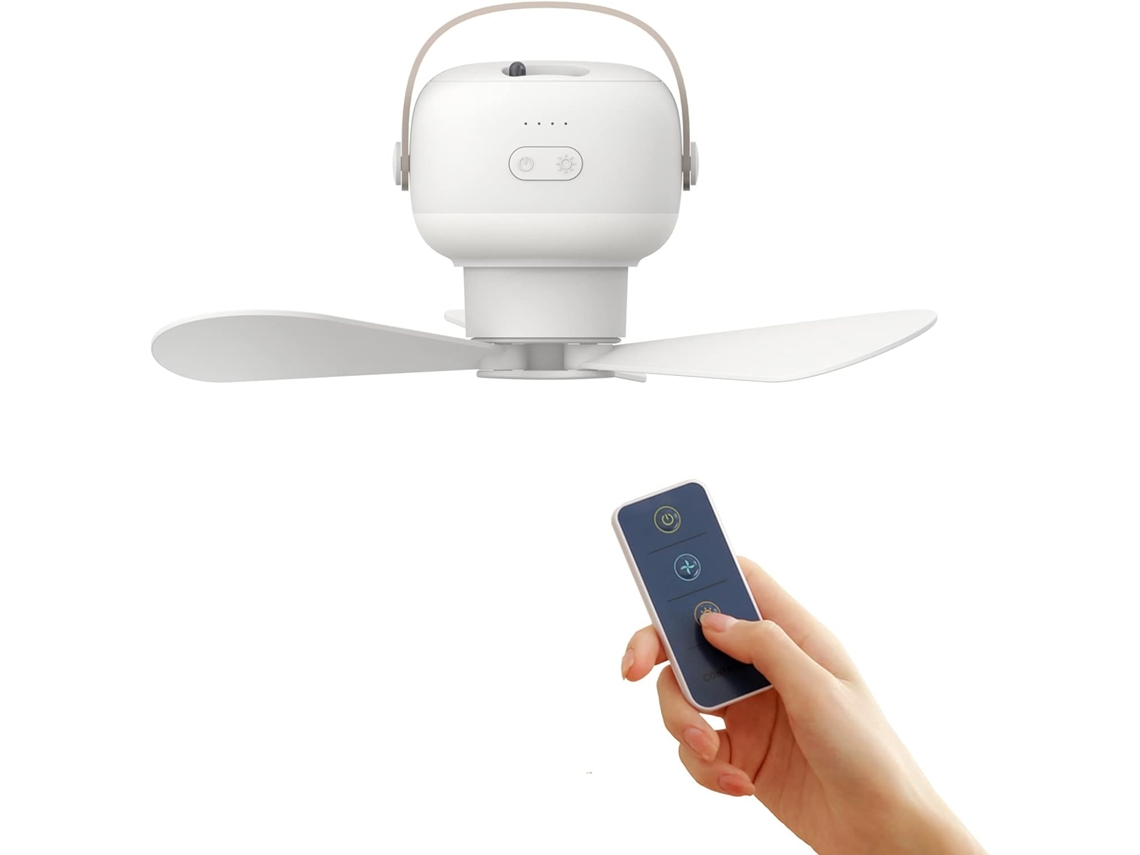 Ventilador De Teto Com Controle Remoto 4 Velocidades, Luz E Gancho
