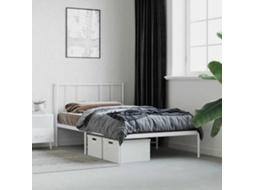 Vidaxl Estrutura De Cama Com Cabeceira 80x200 Cm Metal Branco