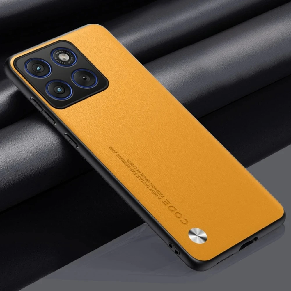 (amarelo, Motorola Moto G35) Capa Protetora De Luxo Em Couro Pu Fosco Para Motorola, Resistente A Choques E Quedas.