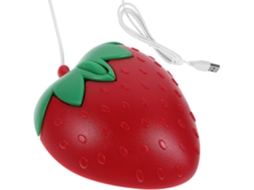 Mouse Usb Com Fio Compacto Ergonômico Rosa Morango Kawaii Para Computador