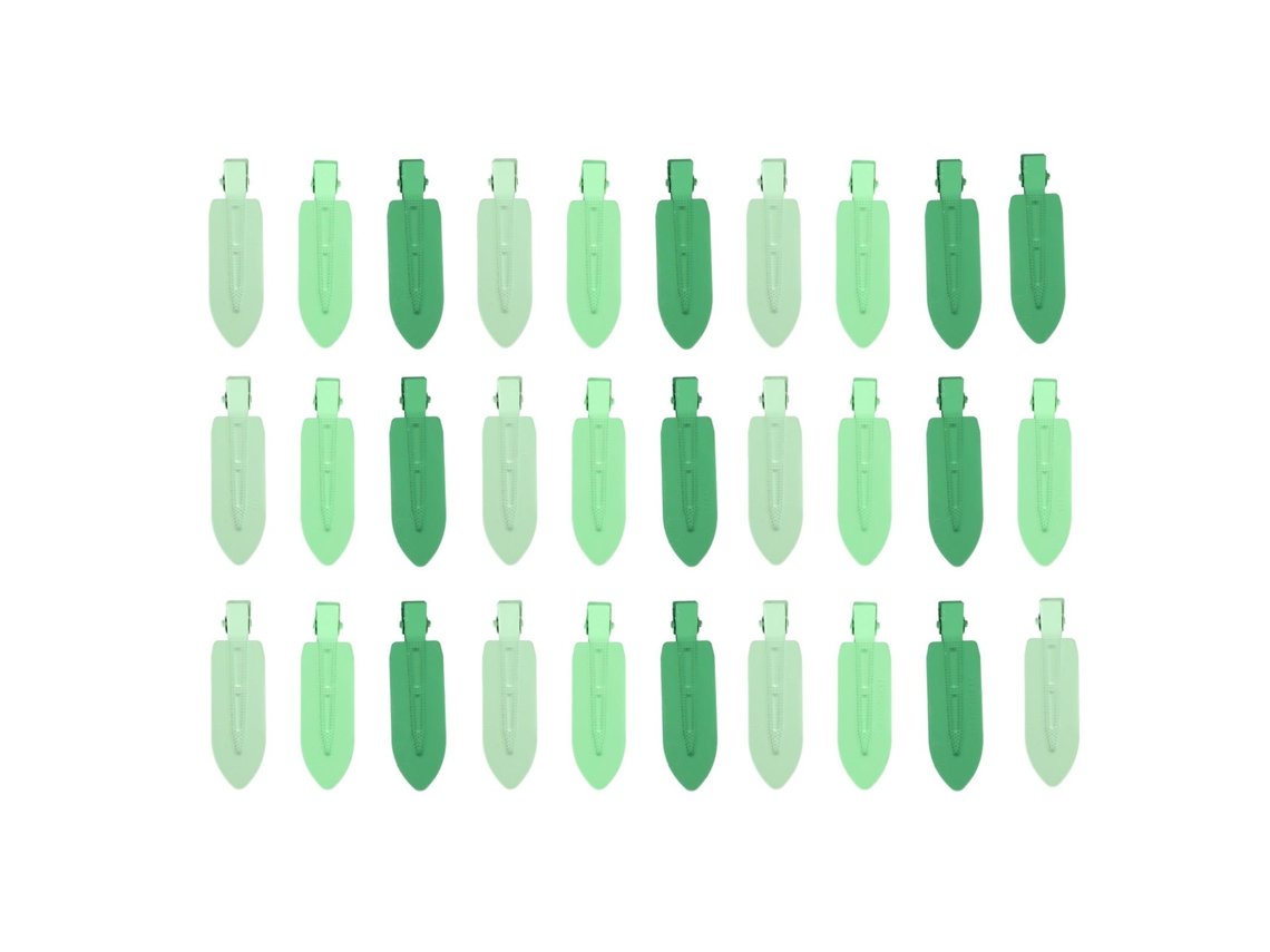 2026 30 Clips para Cabelo em Forma de Folha Sem Arrugas Barrettes de Pato Acessórios de Penteado Verde