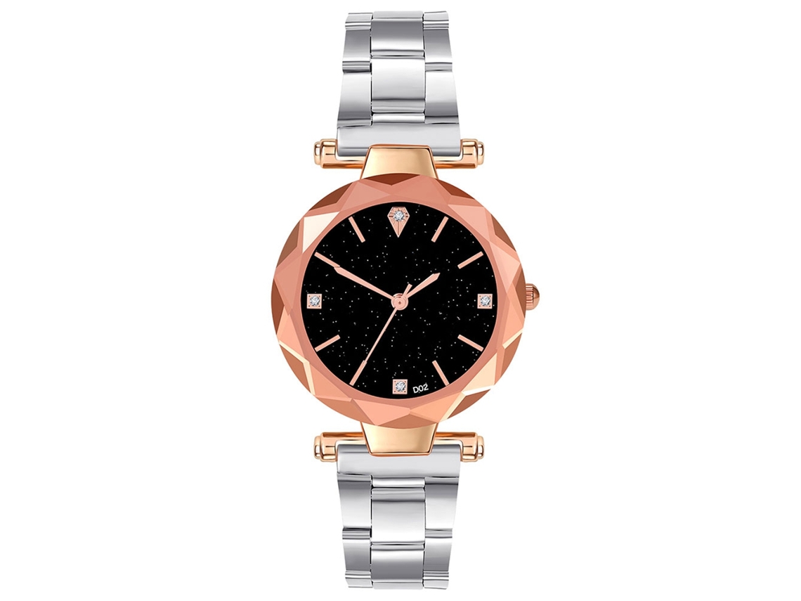 Relógio de Pulso Feminino Casual com Quartzo e Strass Prata Zhoulianfa