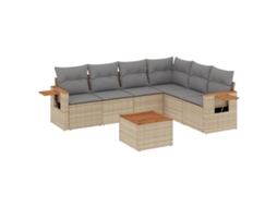 Garden Sofa Set, Garden Sofa Sets Vidaxl Bege Rattan / Vime (n/a)