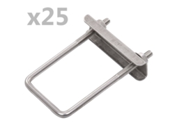 vidaXL Conetor em U para postes de cercas 60x40 mm 25 conjuntos