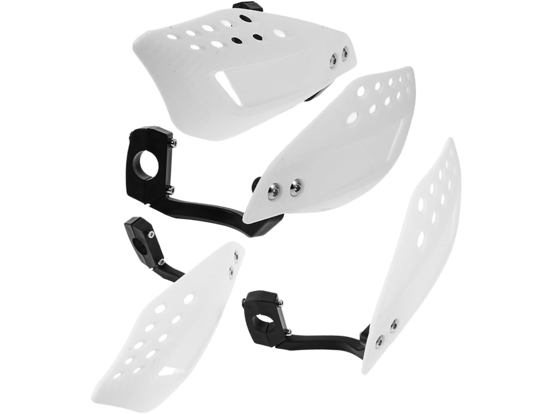 Protetores de mão para motociclismo, 2 pares, brancos, proteção contra o vento, acessórios de orientação
