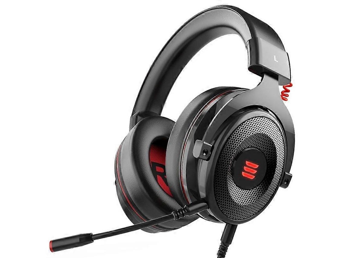 Fone de ouvido gamer Hengrongshen Eksa E900 Pro 7.1 USB com fio e microfone luminoso (preto)
