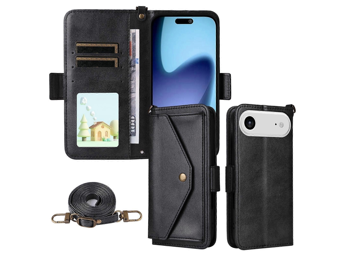 Capa De Celular De Couro Bovino Com Compartimentos Para Vários Cartões