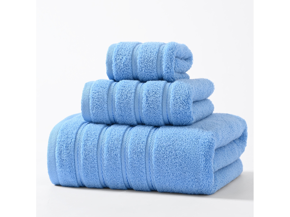 3 Pcs Toalhas, Toalha De Banho Macia E Absorvente (azul) Cuich