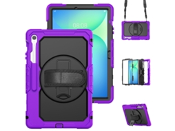 Capa para Samsung Tab S10fe Plus 13.1inch com Alça de Ombro, Suporte para Pc Anti queda Roxo e Preto XIAOMOYU