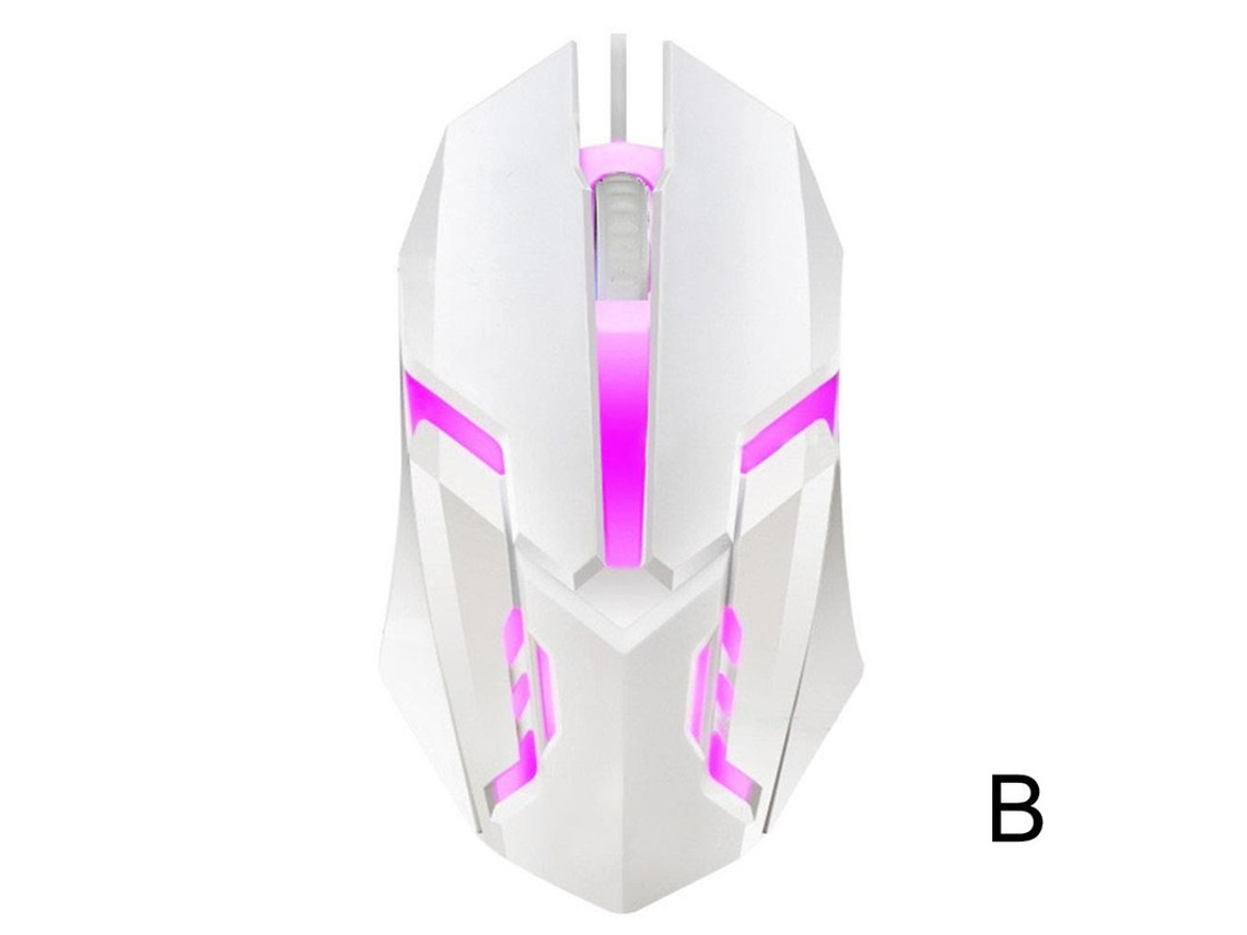 Rato YIZHOOD X-1 USB com fio para jogos 1000 DPI 3 botões silencioso Mause retroiluminado computador gamer profissional para PC laptop Branco